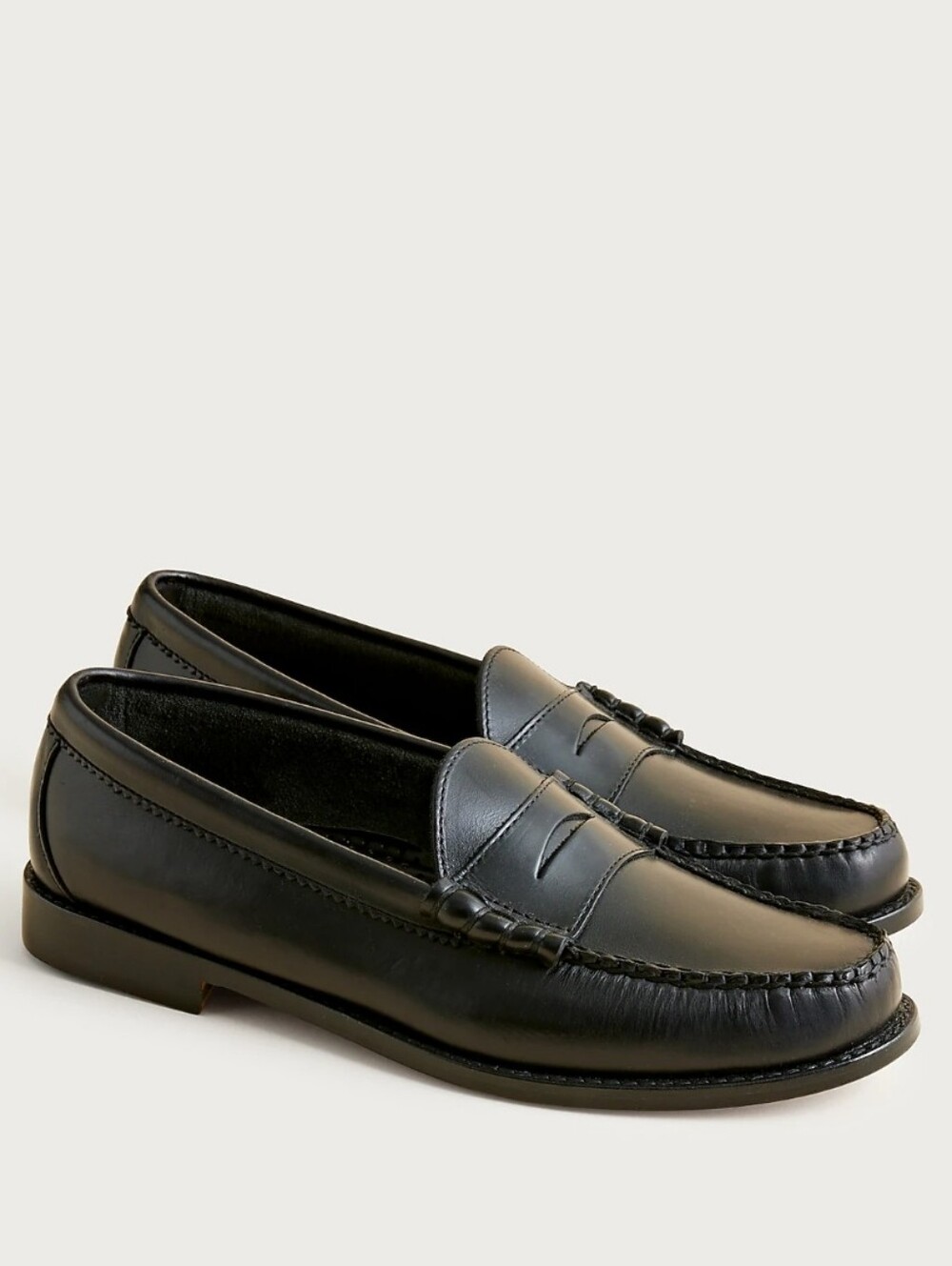 J. Crew Camden Leather Loafers with leather soles - black